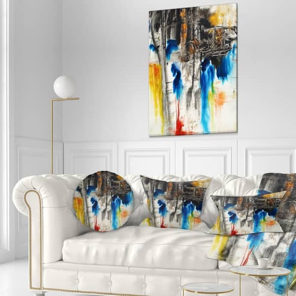 Shop Designart Black Blue And Yellow Pattern Contemporary Throw