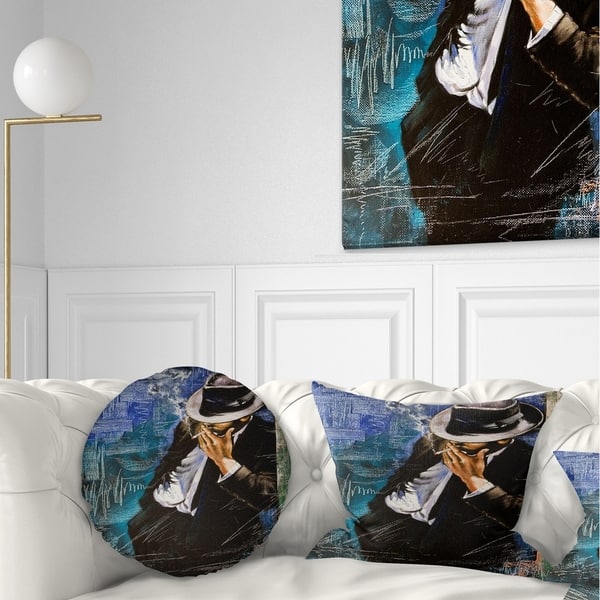 pillow man cigarette Designart 'Man with Cigarette' Portrait Throw Pillow - Bed Bath & Beyond