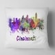 preview thumbnail 8 of 8, Designart 'Cincinnati Skyline' Cityscape Throw Pillow