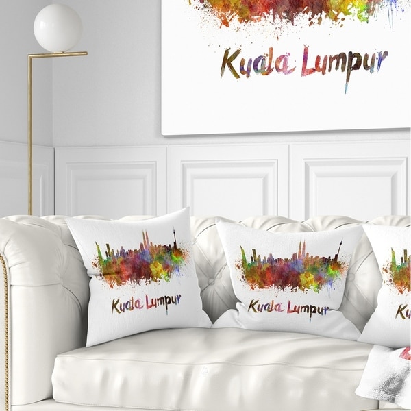 Designart 'Kuala Lumpur Skyline' Cityscape Throw Pillow