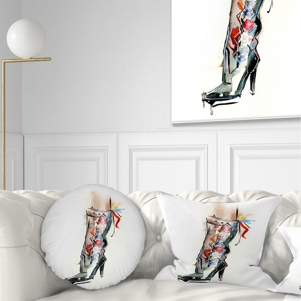 Designart 'Decorative Shoe' Abstract Throw Pillow