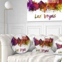 Designart Las Vegas Skyline - Cityscape Throw Pillow - 16x16, Size: 16 x 16