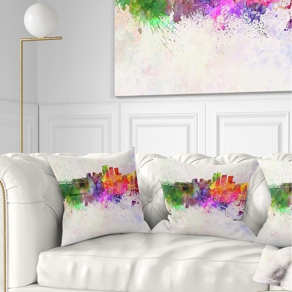 Designart 'Louisville Skyline' Cityscape Throw Pillow