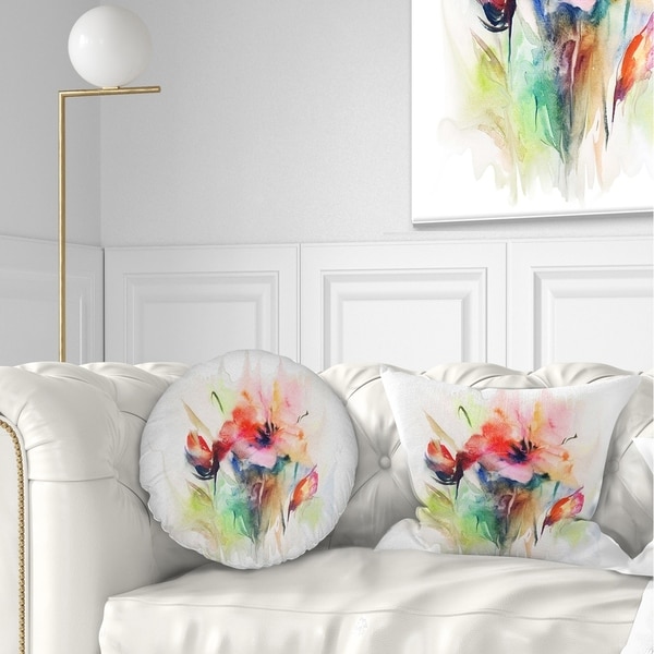 Designart Floral Watercolor Illustration Abstract Floral Throw Pillow On Sale Bed Bath Beyond 20947818