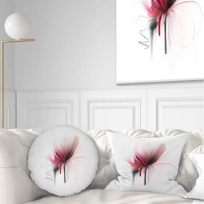 Designart 'Abstract Flower' Floral Throw Pillow