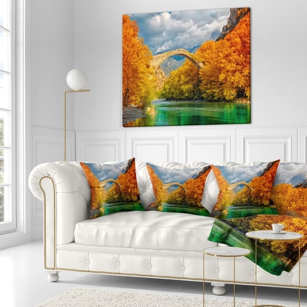 Designart Konitsa Bridge Photography Throw Pillow On Sale Overstock 20947915