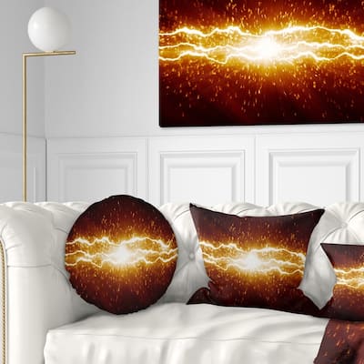 Designart 'Lightning on Dark Sky' Contemporary Throw Pillow