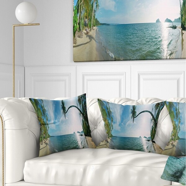 Designart 'Tropical Beach Panorama' Photography Throw Pillow
