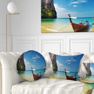 Designart 'andaman Sea Tropical Beach' Photography Throw Pillow - Bed 