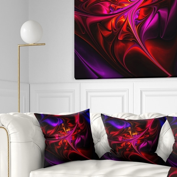 Designart 'Multi Colored Magenta Stained Glass' Floral Throw Pillow