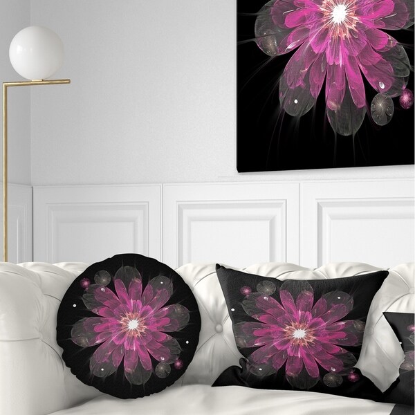 black floral throw pillow