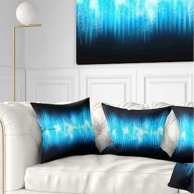 Designart 'Blue Ice Flame Abstract' Abstract Throw Pillow