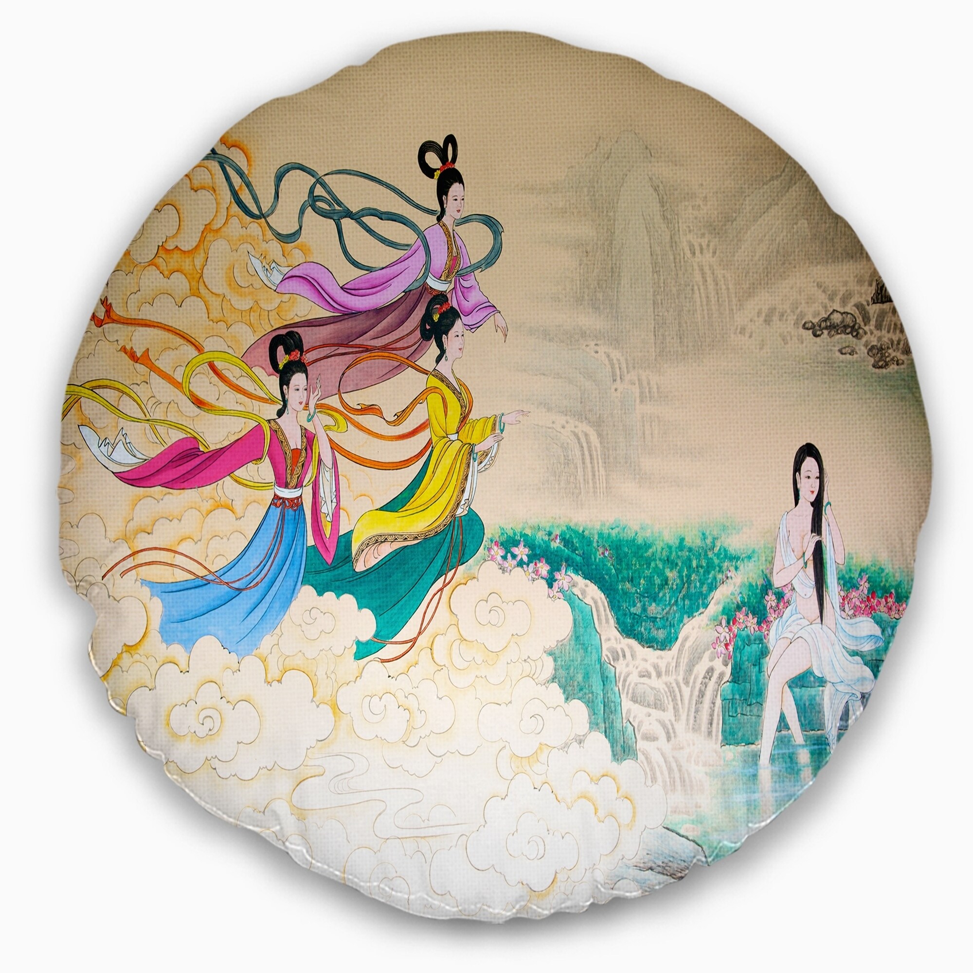 Designart Classical Chinese Painting Abstract Throw Pillow On Sale Overstock 20948343