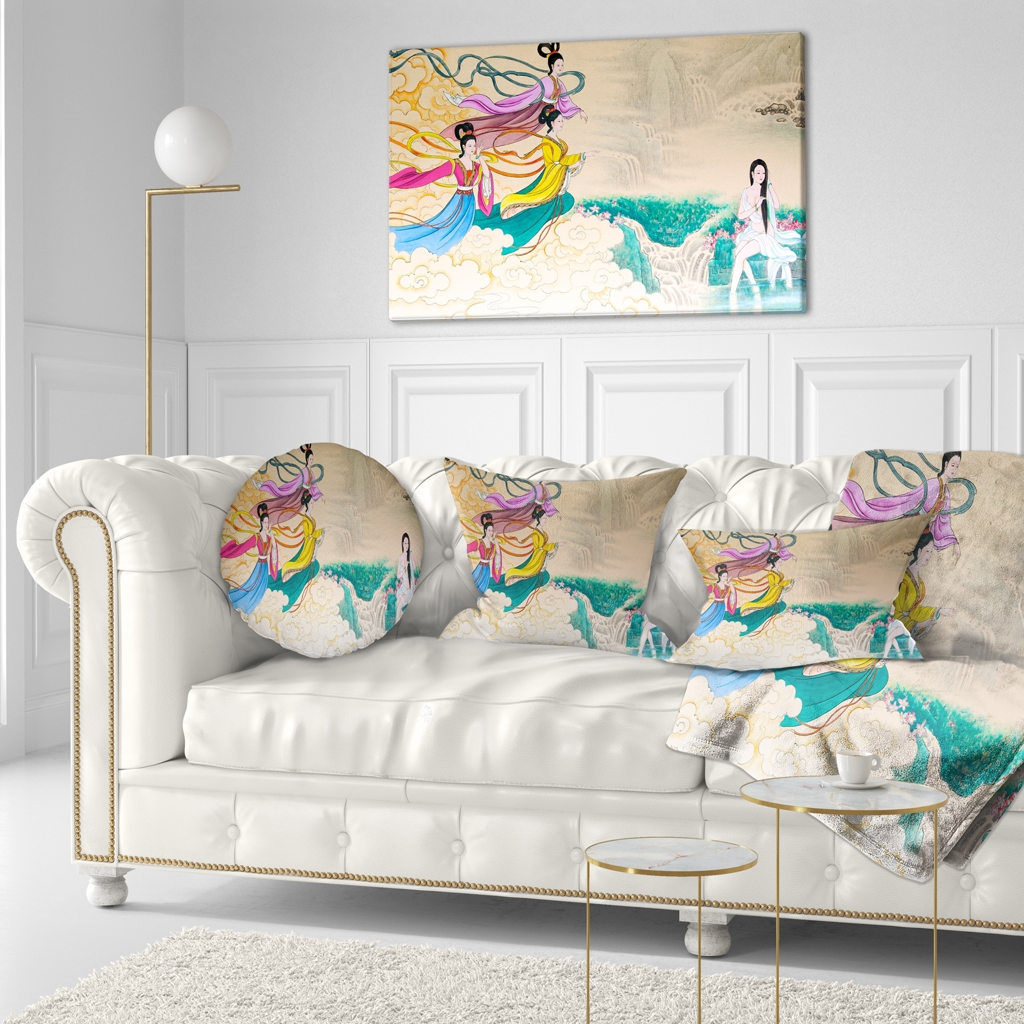 Designart Classical Chinese Painting Abstract Throw Pillow On Sale Overstock 20948343