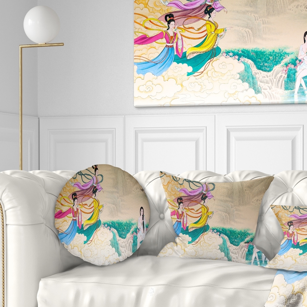 Designart Classical Chinese Painting Abstract Throw Pillow On Sale Overstock 20948343