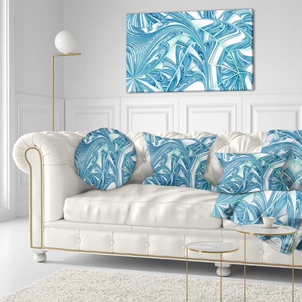 Designart Unique Blue Fractal Design Pattern Abstract Throw Pillow On Sale Overstock 20948393