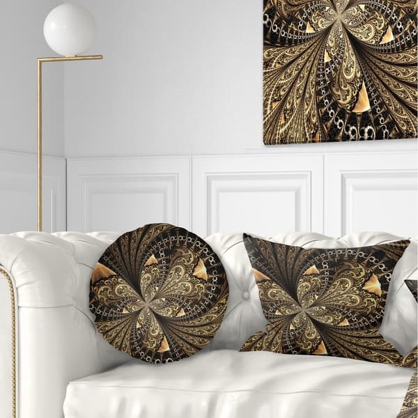 Designart Brown Fractal Flower Pattern Digital Art Floral Throw Pillow On Sale Overstock 20948410