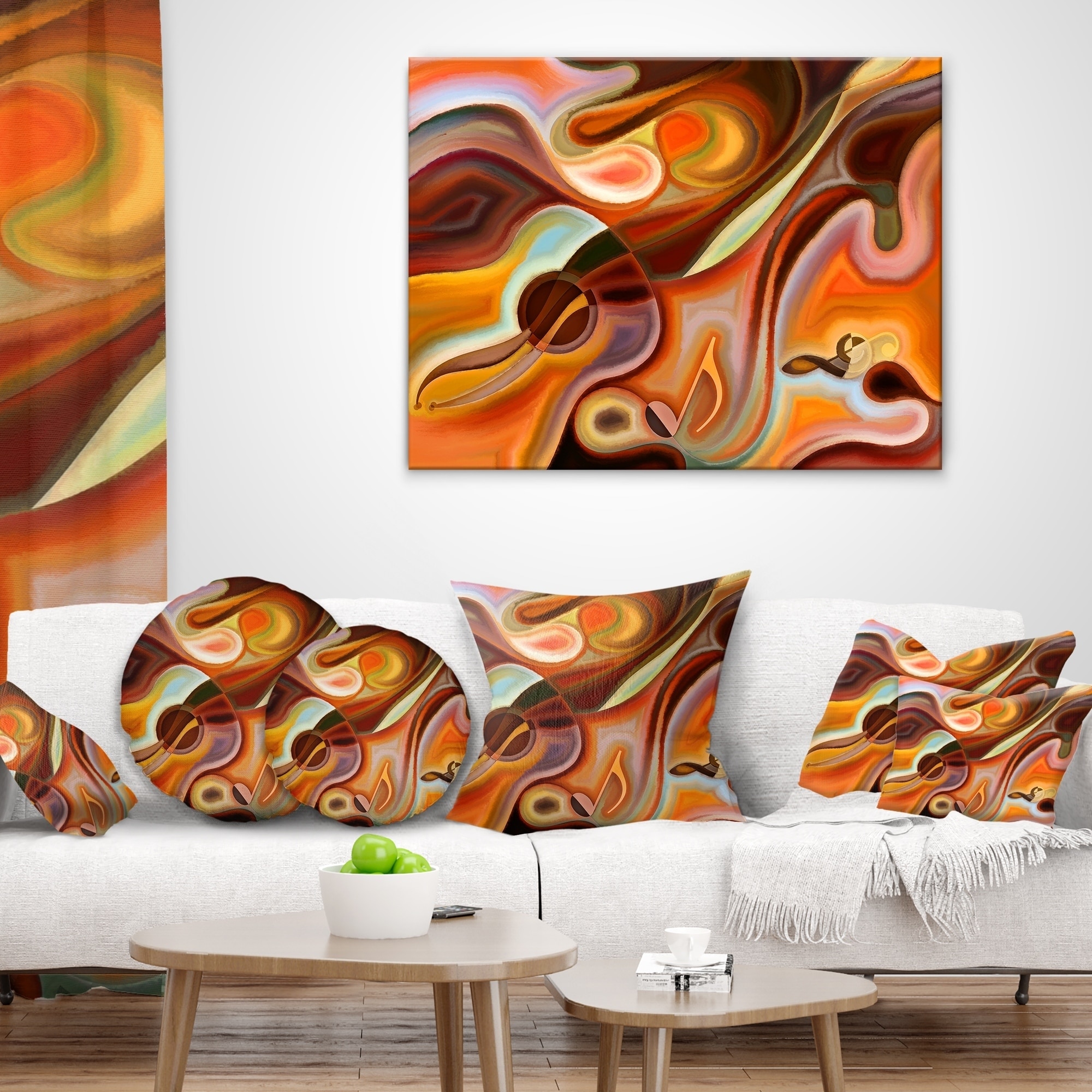 Designart 'Music Dreams' Abstract Throw Pillow - Picture 9 of 13