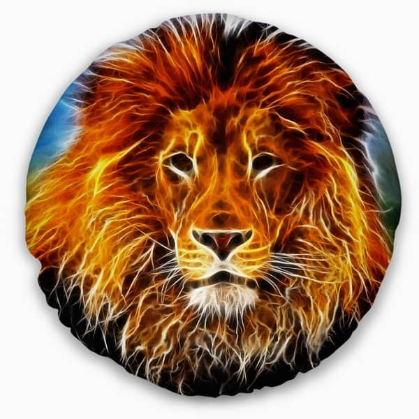 Shop Designart Drawing Of The King Of Jungle Animal Throw Pillow