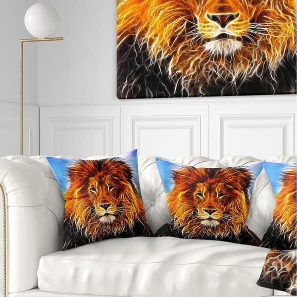 Designart Drawing Of The King Of Jungle Animal Throw Pillow On Sale Overstock