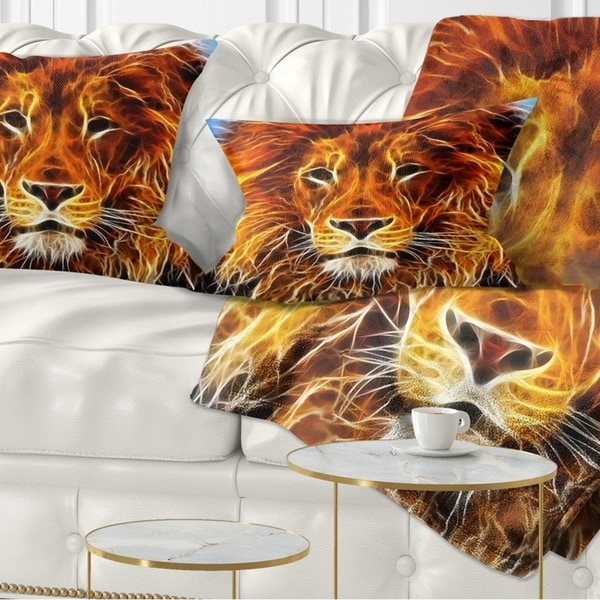 Designart 'Drawing of the King of Jungle' Animal Throw Pillow