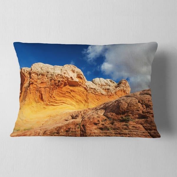 Designart Vermillion Cliffs Under Blue Sky Landscape Printed Throw Pillow On Sale Overstock 20948465
