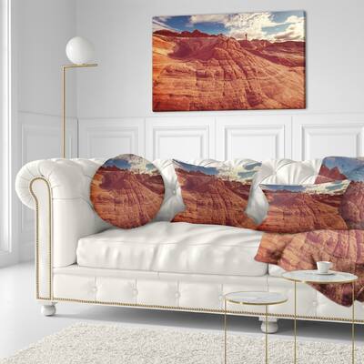 Designart 'Vermilion Cliffs At Sunrise' Landscape Printed Throw Pillow