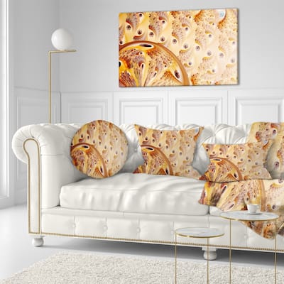 Designart 'Light Brown Fractal Flower Design' Abstract Throw Pillow