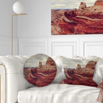 Designart 'Beautiful View of Vermillion Cliffs' Landscape Printed Throw Pillow