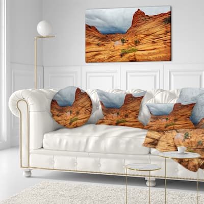 Designart 'Vermillion Cliffs Wilderness' Landscape Printed Throw Pillow
