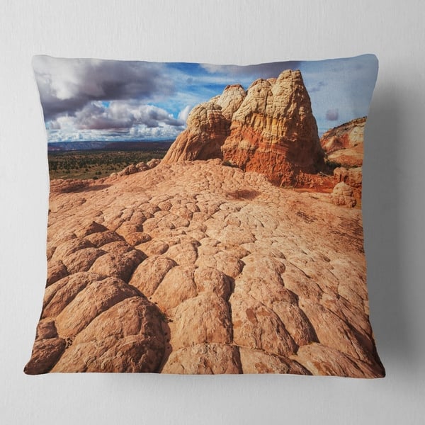 Designart Tough Rocks In Vermillion Cliffs Landscape Printed Throw Pillow On Sale Overstock 20948548
