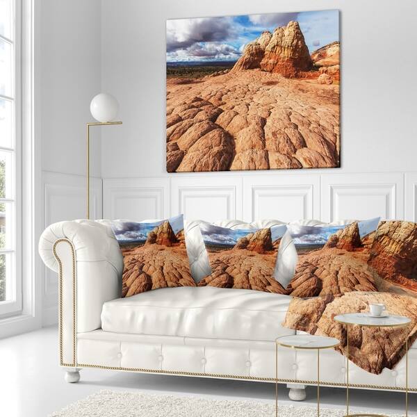 Designart Tough Rocks In Vermillion Cliffs Landscape Printed Throw Pillow On Sale Overstock 20948548