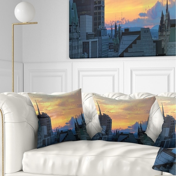 Designart 'Ottawa City Panoramic' Cityscape Photo Throw Pillow