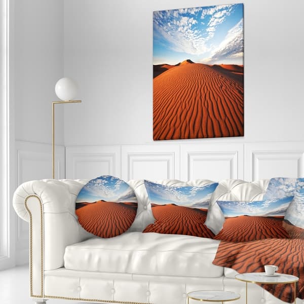 Designart Sahara Dunes Under Bright Sky Landscape Printed Throw Pillow On Sale Overstock 20948570