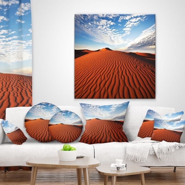 Designart Sahara Dunes Under Bright Sky Landscape Printed Throw Pillow On Sale Overstock 20948570