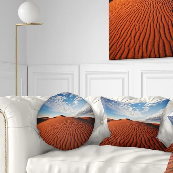 Designart Sahara Dunes Under Bright Sky Landscape Printed Throw Pillow On Sale Overstock 20948570