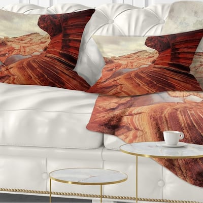 Designart 'Vermillion Cliffs At Dawn View' Landscape Printed Throw Pillow