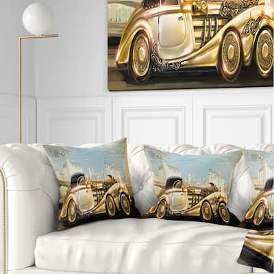 Designart 'Futuristic Gold Machine' Abstract Throw Pillow