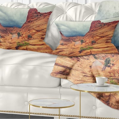 Designart 'Wild Vermillion Cliffs Utah' Landscape Printed Throw Pillow
