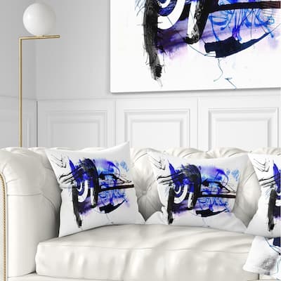 Designart 'Blue Stain Abstract' Abstract Throw Pillow