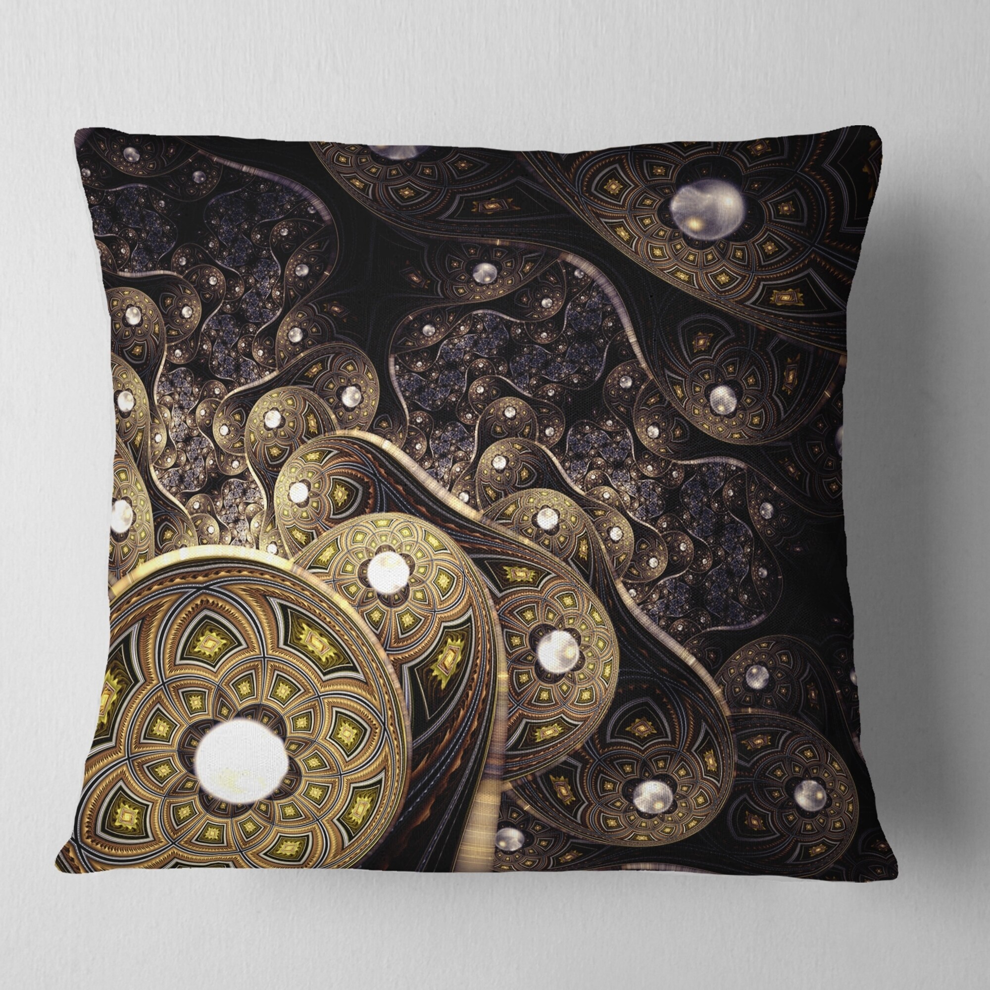 Designart 'Beautiful Golden Fabric' Abstract Throw Pillow