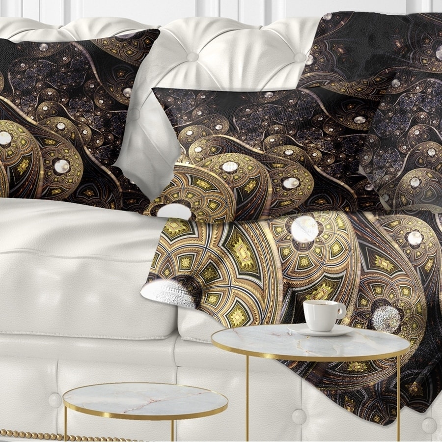 Designart 'Beautiful Golden Fabric' Abstract Throw Pillow