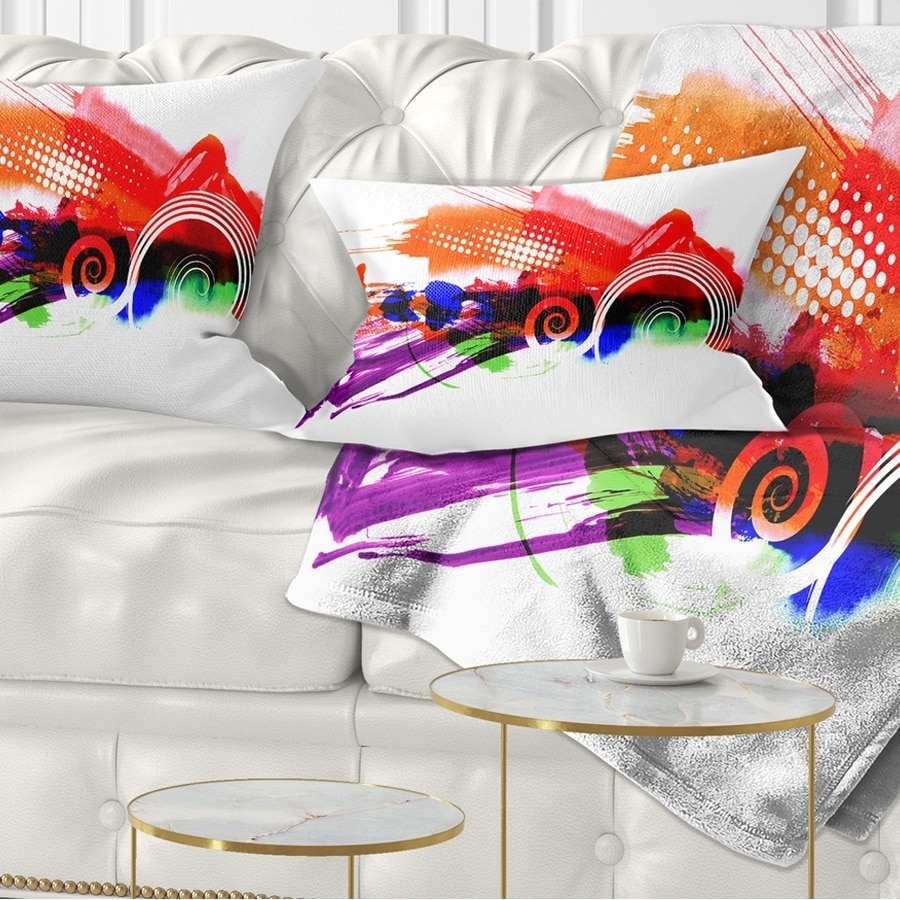 Designart Artistic Watercolor Splash - Abstract Throw Pillow - 18x18, Size: 18 x 18