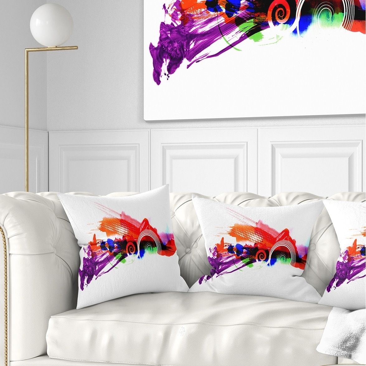 Designart Artistic Watercolor Splash - Abstract Throw Pillow - 18x18, Size: 18 x 18