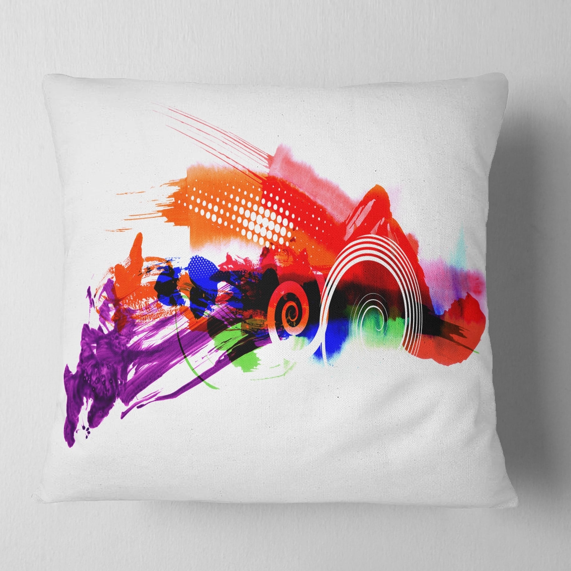 Designart Artistic Watercolor Splash - Abstract Throw Pillow - 18x18, Size: 18 x 18