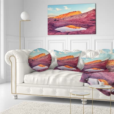 Designart 'Lake in National Monument Park' Landscape Printed Throw Pillow