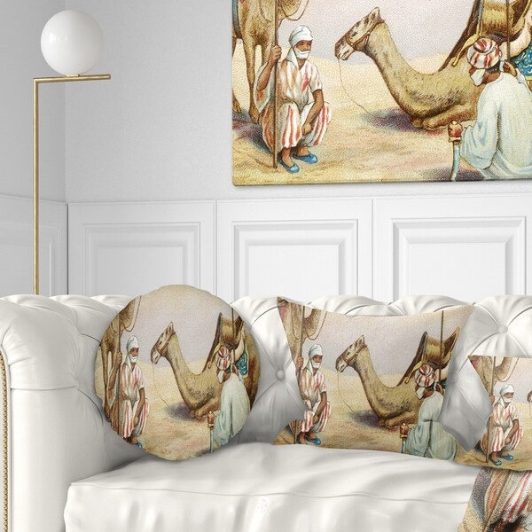 Designart 'Old Colonial Illustration' Contemporary Throw Pillow