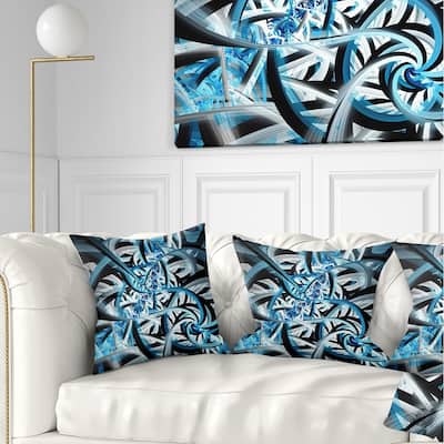 Designart 'Blue Spiral Fractal Design' Abstract Throw Pillow