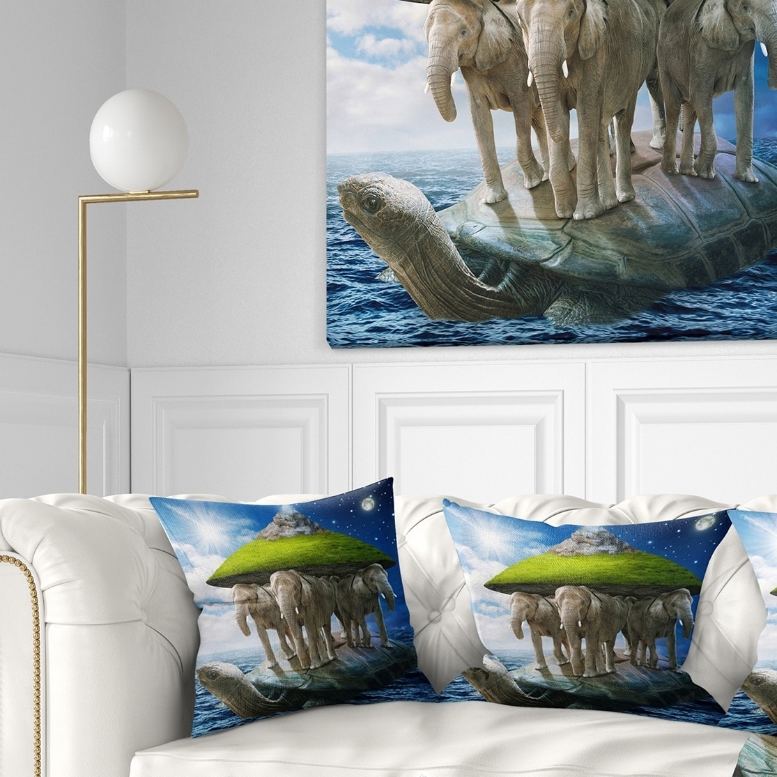 Designart 'Island Like Large Fantasy Turtle' Animal Throw Pillow - Bed Bath  & Beyond - 20948839