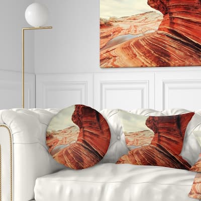 Designart 'Vermillion Cliffs Lake View' Landscape Printed Throw Pillow